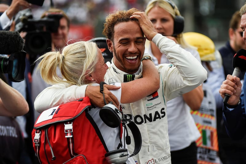 Mercedes' British driver Lewis Hamilton celebrates after winning his fifth drivers' title during the F1 Mexico Grand Prix at the Hermanos Rodriguez circuit in Mexico City on October 28, 2018.   Alfredo Estrella/Pool via REUTERS      TPX IMAGES OF THE DAY