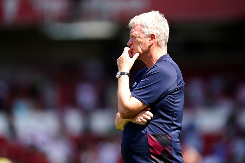 West Ham United manager David Moyes watches the match. PA