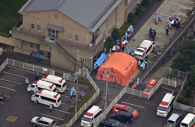 Mass killings are rare in Japan. Because of the country’s extremely strict gun-control laws, any attacker usually resorts to stabbings. Yomiuri Shimbun / EPA