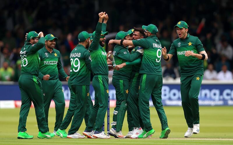 Pakistan's Mohammad Amir celebrates taking the wicket of South Africa's Hashim Amla upon review during the ICC Cricket World Cup group stage match at Lord's, London. PRESS ASSOCIATION Photo. Picture date: Sunday June 23, 2019. See PA story CRICKET Pakistan. Photo credit should read: Nigel French/PA Wire. RESTRICTIONS: Editorial use only. No commercial use. Still image use only.