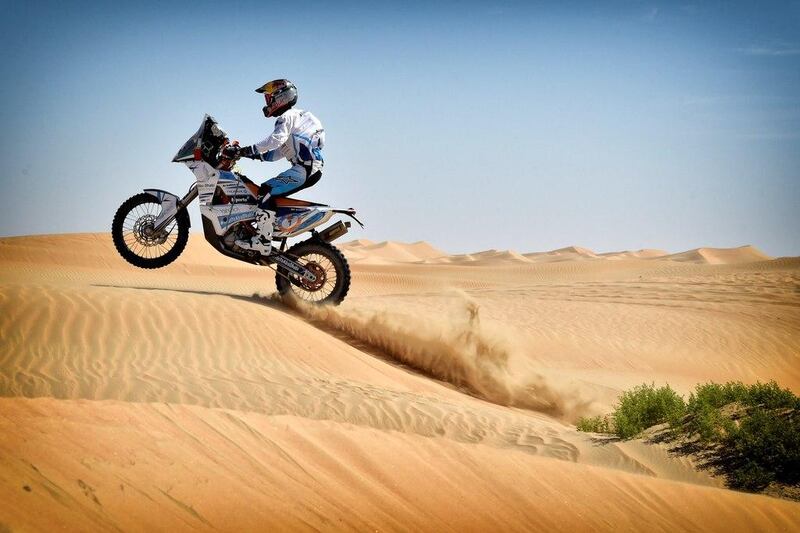 Mohammed Al Balooshi in action during the 2015 Abu Dhabi Desert Challenge. Courtesy: Total Communications

