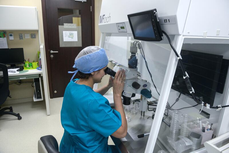 Abu Dhabi, United Arab Emirates - The IVF laboratory equipped with the latest tools and technology at the HealthPlus WomenÕs Fertility Centre on January 22, 2018. (Khushnum Bhandari/ The National)