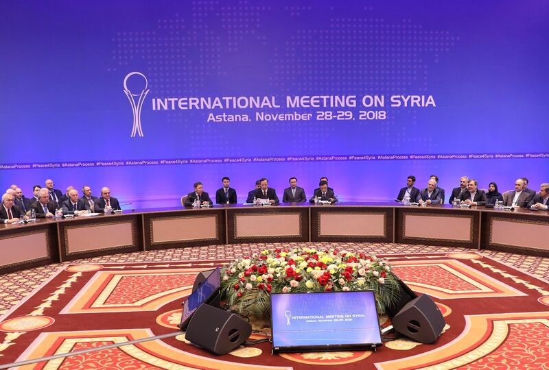 Members of the delegations attend a session of Syria peace talks in Astana, Kazakhstan November 29, 2018. REUTERS/Mukhtar Kholdorbekov