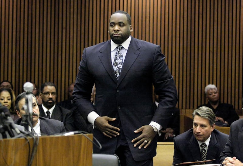 Former Detroit Mayor Kwame Kilpatrick appears in Wayne County Circuit Court for his sentencing in Detroit, Michigan,  October 28, 2008. AFP