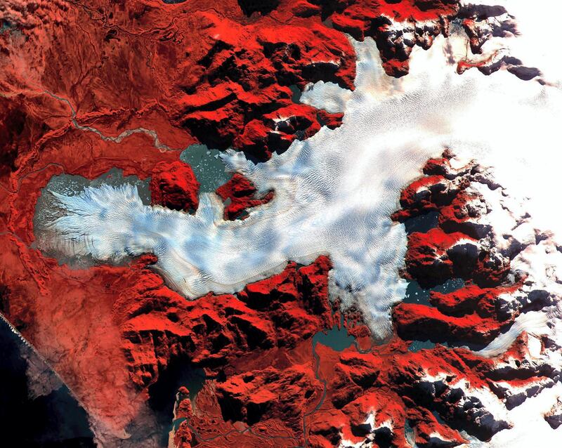 This image was acquired by NASA's Terra satellite on May 2, 2000 over the North Patagonia Ice Sheet in Chile, South America.