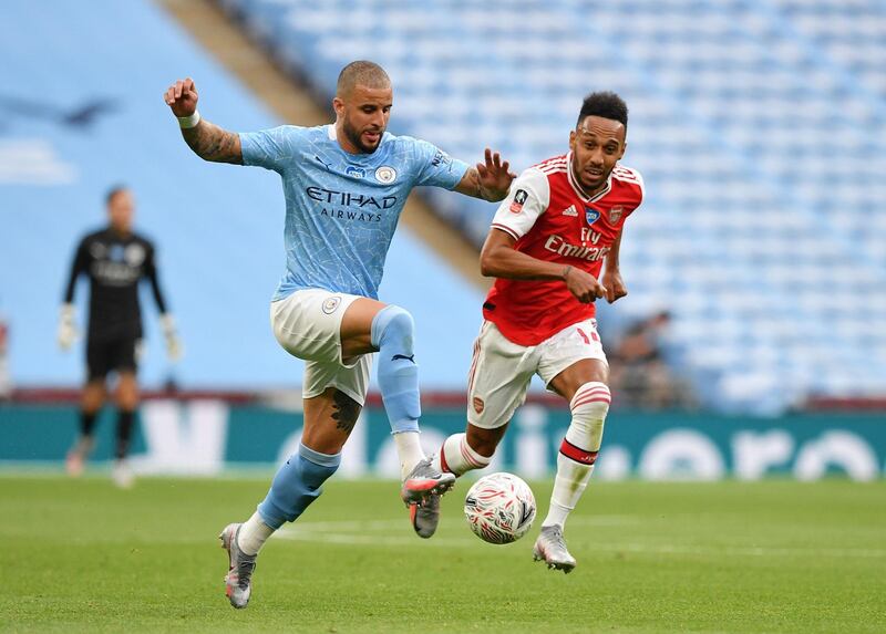 Kyle Walker - 6: Lost Aubameyang for opening goal. Reuters