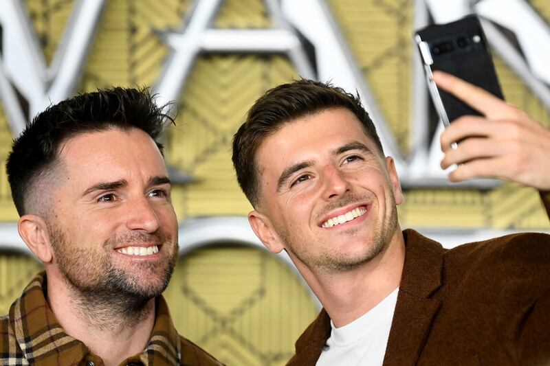 Chelsea footballer Mason Mount and his brother Lewis attend the premiere of "Black Panther: Wakanda Forever" in London, Britain November 3, 2022.  REUTERS / Toby Melville