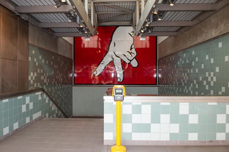 An entrance to Capitol Hill Link Station in Seattle, Washington is empty on March 18, 2020, following social distancing measures in teh wake of the coronavirus outbreak. Bloomberg