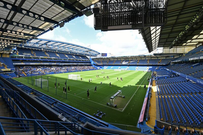 General view of Chelsea's open training session at Stamford Bridge.