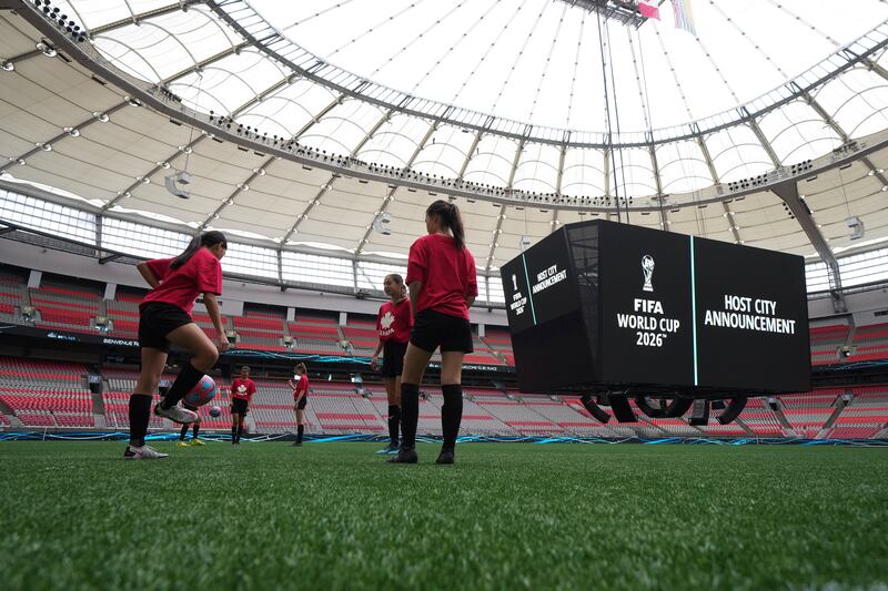 The BC Place Stadium in Vancouver is one of the two venues in Canada that will host matches at the 2026 Fifa World Cup. AP