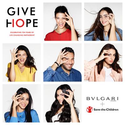  The Give Hope campaign features local celebrities, influencers and community figures. Courtesy Bulgari