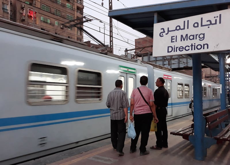 A train station in Cairo. A train bound for the Egyptian capital hit and killed four members of the same family on Wednesday. AFP