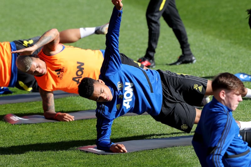 Jesse Lingard of Manchester United attends a training session at the WACA in Perth.  EPA
