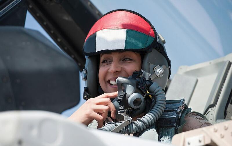 Major Mariam Al Mansouri, the UAE's first female fighter pilot. Courtesy WAM