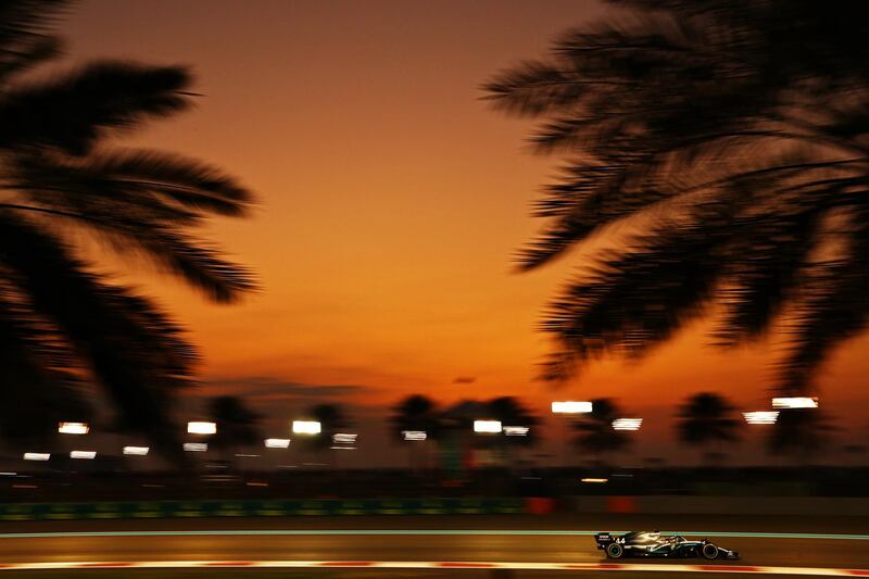 Lewis Hamilton on his way to victory in the Abu Dhabi Grand Prix on Sunday, December 1. Getty