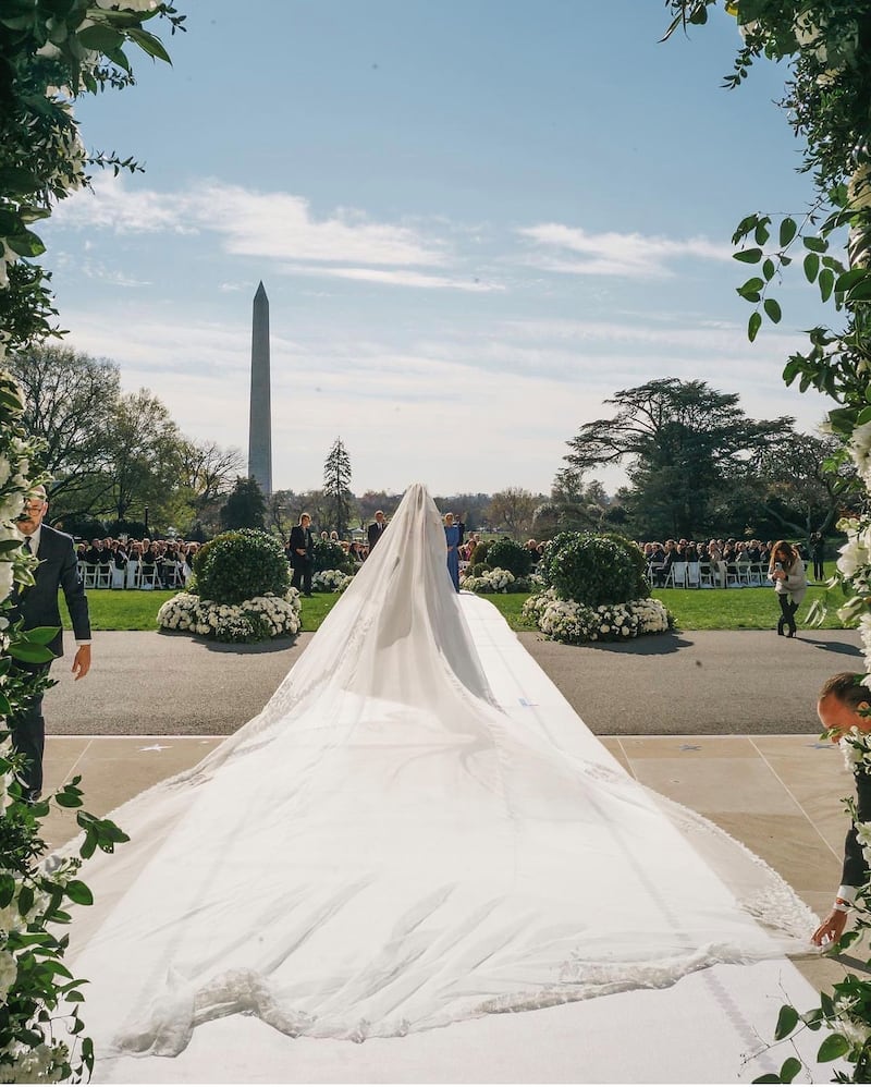Ms Biden's wedding gown was designed by Ralph Lauren. Photo: Corbin Gurkin
