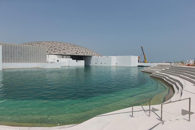 General view of the Louvre Abu Dhabi construction site on Saadiyat Island in Abu Dhabi on June 22, 2017. Christopher Pike / The National