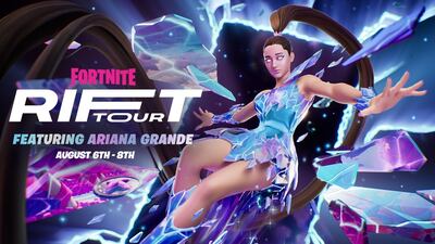 Ariana Grande headlines Fortnite Rift Tour this weekend. Courtesy Fortnite/Epic Games