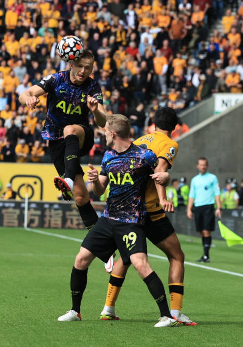 Eric Dier, 6 - Won a couple of vital first-half headers to protect his side’s advantage with Jimenez the target. A sloppy touch from the defender was easily picked off by Neves who slotted Traore through on goal with a wonderful ball that dropped in behind, only for Lloris to rescue the situation.  Getty