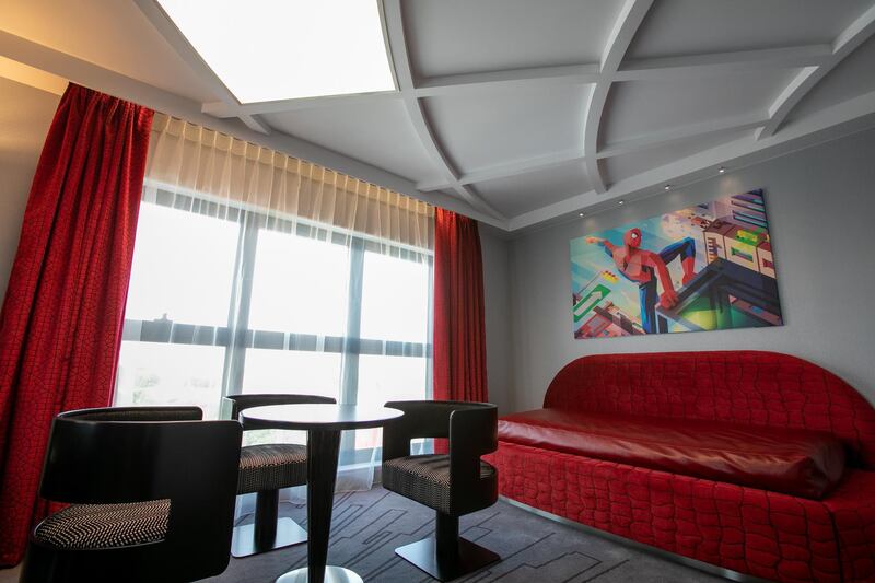 The Spider-Man Suite is decorated and inspired by the Marvel superhero. Getty Images