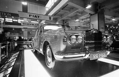 A Rolls-Royce on display at the Motor Show in Earls Court, London, in 1965. No 149 Old Park Lane was once the headquarters for Rolls-Royce Motors with a showroom on the ground floor and administration, entertaining and living areas above. Getty Images