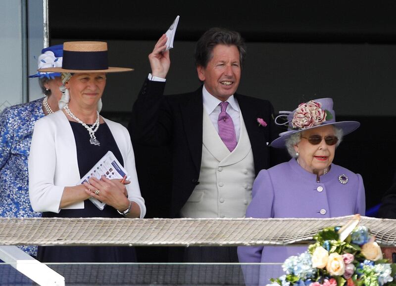 Godolphin celebrated their first win in the Epsom Derby as William Buick rode Masar to victory, much to the delight of Sheikh Mohammed bin Rashid, Vice President of the UAE and Ruler of Dubai, and Sheikh Hamdan bin Mohammed, Crown Prince of Dubai. Peter Nicholls / Reuters