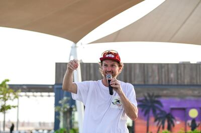 Skate instructor Jimmy Williams was MC at an event at Circuit X. Khushnum Bhandari / The National 
