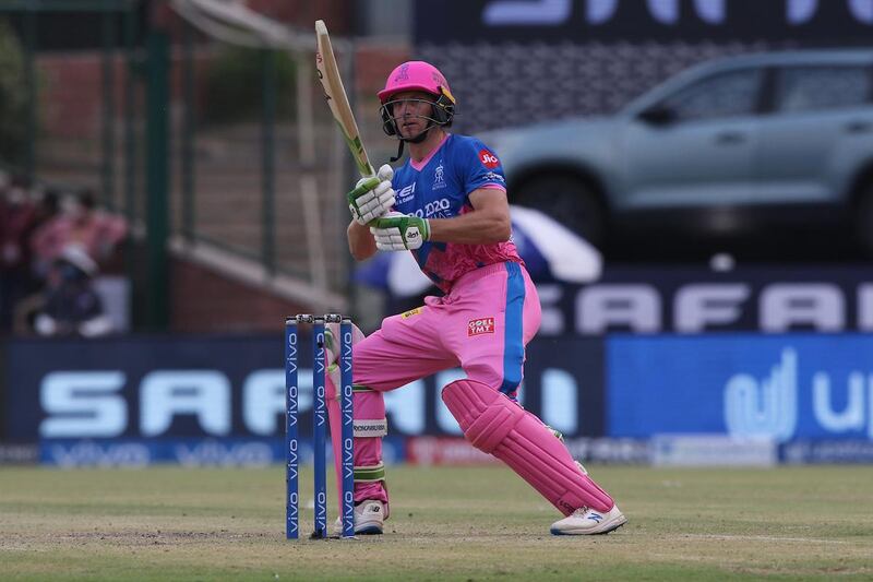 Jos Buttler of Rajasthan Royals plays a shot during match 28 of the Vivo Indian Premier League between the Rajasthan Royals and the Sunrisers Hyderabad held at the Arun Jaitley Stadium, Delhi, India on the 2nd May 2021

Photo by Pankaj Nangia / Sportzpics for IPL
