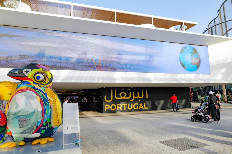 The exterior of the Portugal pavilion at Expo 2020 Dubai.