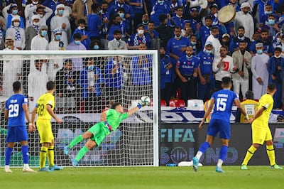 Chelsea goalkeeper Kepa Arrizabalaga saves a shot during the 2021 Fifa Club World Cup semi-final. AFP
