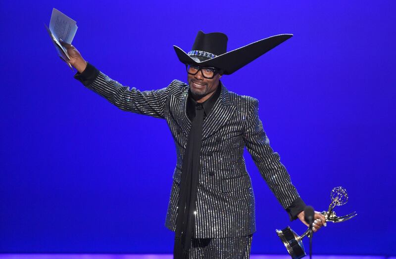 Billy Porter accepts the award for outstanding lead actor in a drama series for 'Pose' at the 71st Primetime Emmy Awards on Sunday, Sept. 22, 2019, at the Microsoft Theater in Los Angeles. AP
