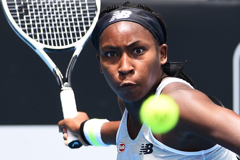 American teenager Coco Gauff during her second-round defeat against Germany's Laura Siegemund at the Auckland Classic in New Zealand, on Thursday, January 9. AP