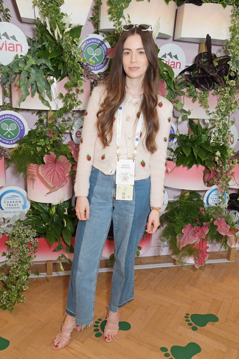 Harry Styles's sister and writer Gemma Styles attend the evian VIP Suite. Getty Images for evian