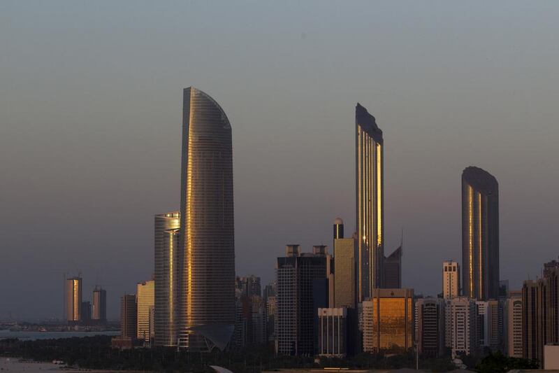 A view along the Corniche in Abu Dhabi. The UAE economy is said to be growing strongly. Christopher Pike / The National
