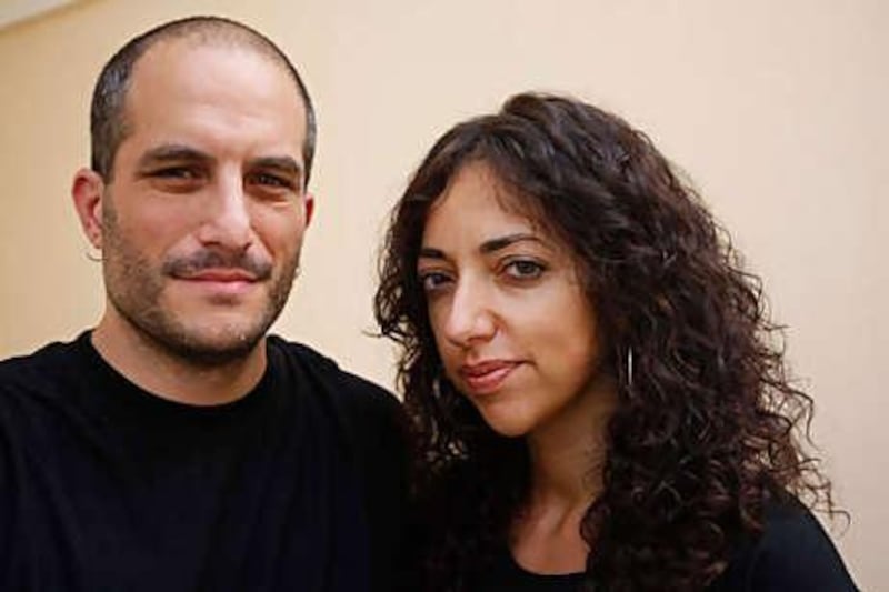 Adam Shapiro and Huwaida Arraf from the Free Gaza Movement during their visit to Dubai.