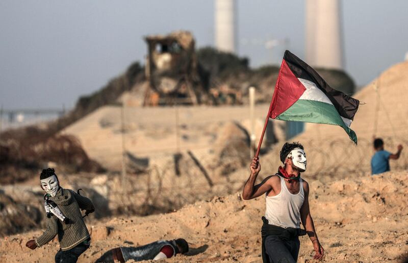Palestinians take part at the clashes in the northern Gaza Strip. EPA