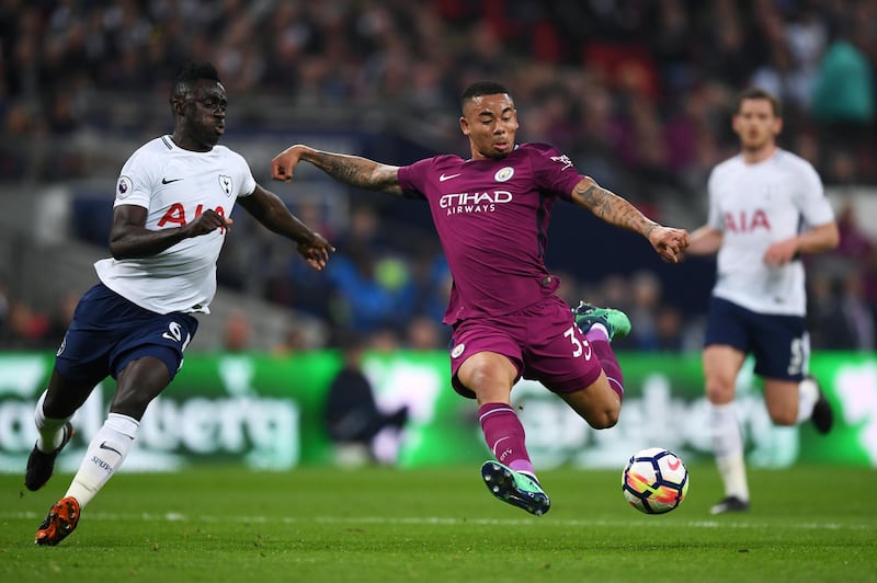 Gabriel Jesus scores Manchester City's first goal. Shaun Botterill / Getty Images