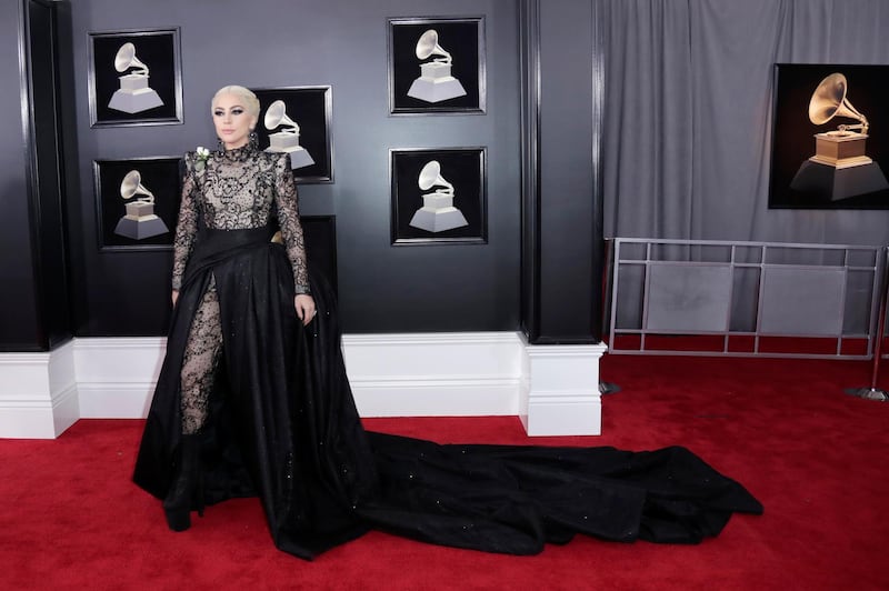 epa06482623 Lady Gaga arrives for the 60th annual Grammy Awards ceremony at Madison Square Garden in New York, New York, USA, 28 January 2018.  EPA-EFE/JASON SZENES