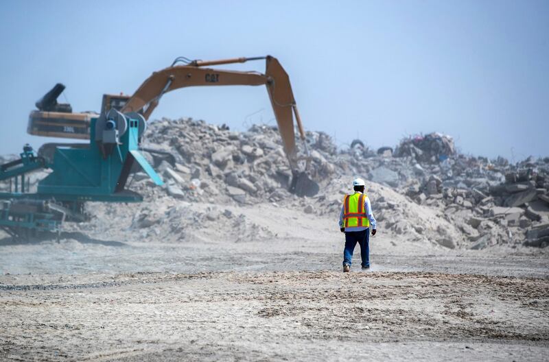 Abu Dhabi, United Arab Emirates, March 10, 2021.  A tour of the Ghayathi waste crusher facility in Al Dhafra region.
Victor Besa/The National
Section:  NA
Reporter:  Haneen Dajani