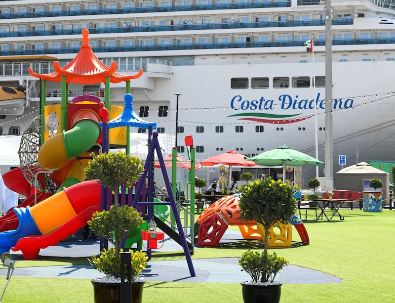 Abu Dhabi, United Arab Emirates - Playground for the young children with activities at the grand opening of MARSA MINA, at Zayed Port. Khushnum Bhandari for The National
