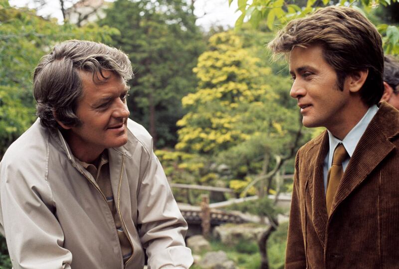 UNITED STATES - NOVEMBER 01:  Walt Disney Television via Getty Images MOVIE FOR TV - "That Certain Summer" - 11/1/72, Teen-ager Nick Satter must deal with his divorced father, Doug's (Hal Holbrook, left) homosexuality. Martin Sheen (Gary) co-stars. Pictured: Hal Holbrook, Martin Sheen.,  (Photo by Walt Disney Television via Getty Images Photo Archives/Walt Disney Television via Getty Images)