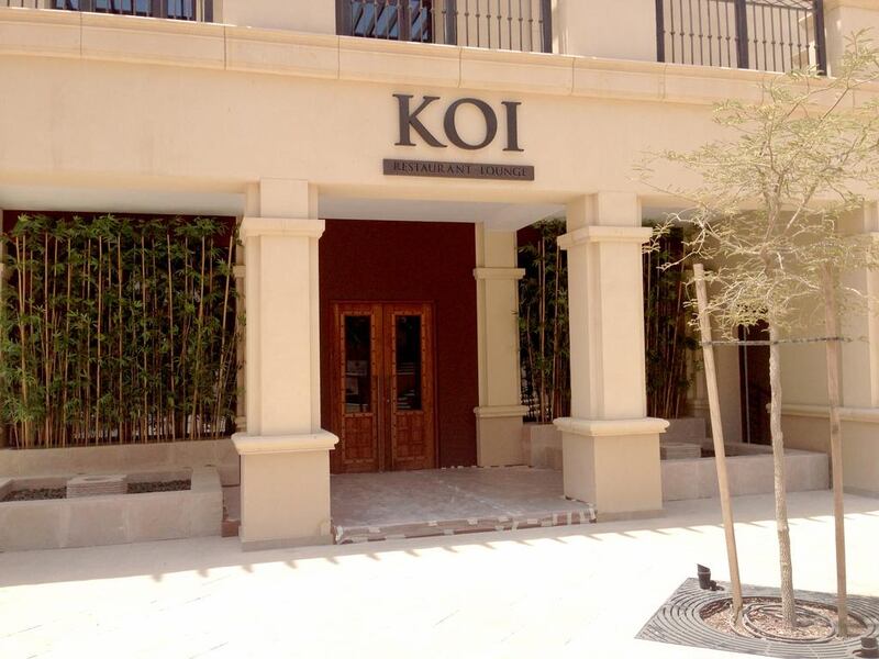 Koi Restaurant on Saadiyat Island.