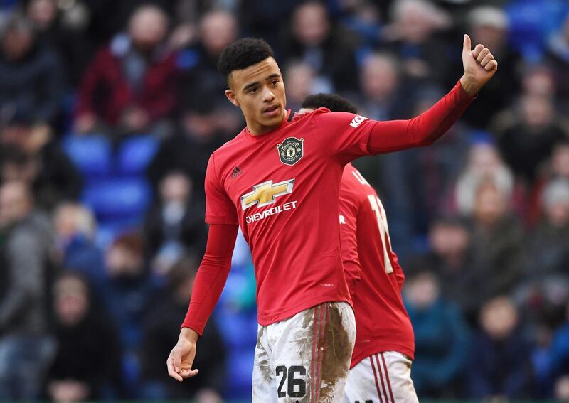 Mason Greenwood celebrates his goal. Getty