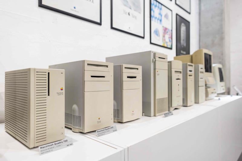 Computers from various generations on display at an Apple Museum in Warsaw. AFP