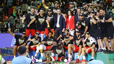 Al Ahly of Egypt defeated Senegalese team AS Douanes at BK Arena in Kigali, Rwanda, last year to win the Basketball Africa League. Getty Images