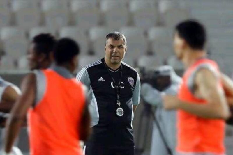 Coach Cosmin Olaroiu during training session in Al Ain.