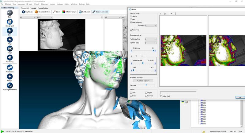 High-tech cameras and laser scanners capture details of the Michelangelo's David before it is reproduced in physical form as the centrepiece of the Italian pavilion at Expo 2020 Dubai. Courtesy Italy Expo 2020