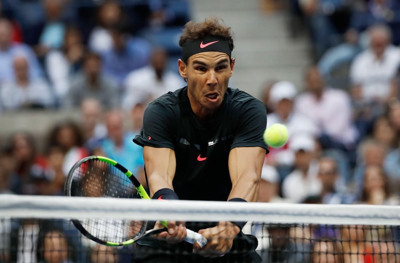 Tennis - US Open - Mens  Final - New York, U.S. - September 10, 2017 - Rafael Nadal of Spain in action against Kevin Anderson of South Africa. REUTERS/Mike Segar