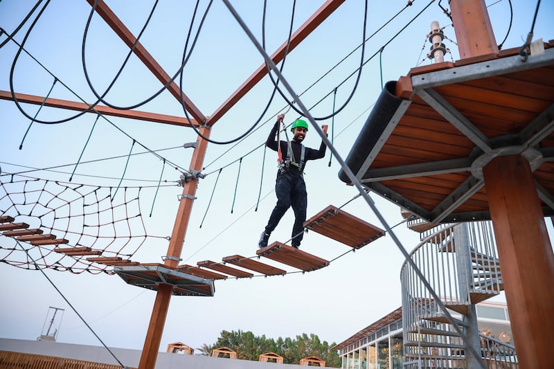 The Adventure Park includes a rope course and other activities for adrenalin addicts.