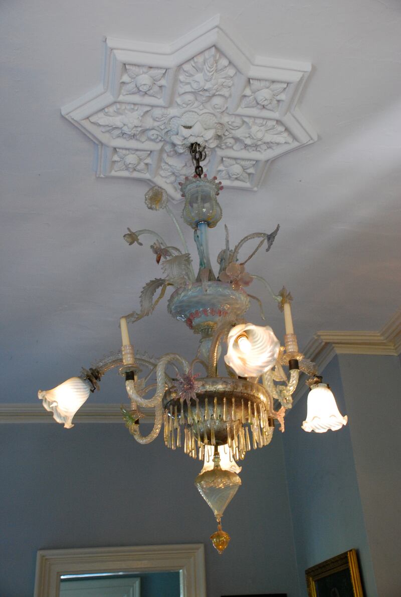An ornate chandelier in the late, great writer's house. Photo: Adam Fagen